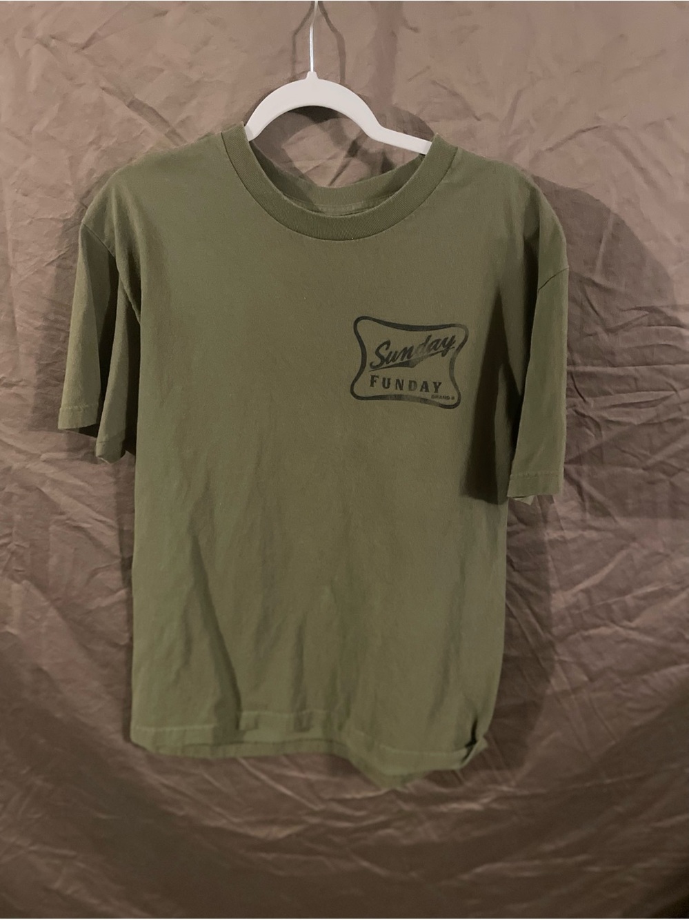 OG Sunday Funday Olive Green Crewneck T-Shirt